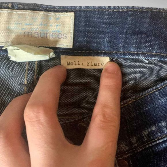 Maurices Molli Flare Leg Jeans Sz 3/4 Long Meas 30x 34.5 Inseam Tall Bell Bottom - Picture 10 of 12